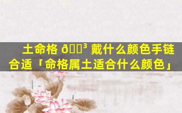 土命格 🐳 戴什么颜色手链合适「命格属土适合什么颜色」